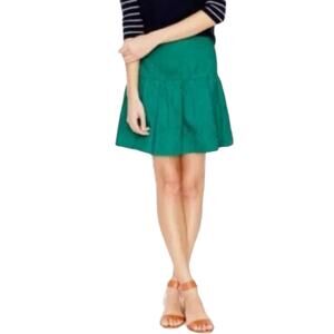 J. Crew Matelassé Drop Waist Skirt Jacquard Green